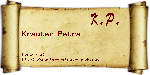 Krauter Petra névjegykártya